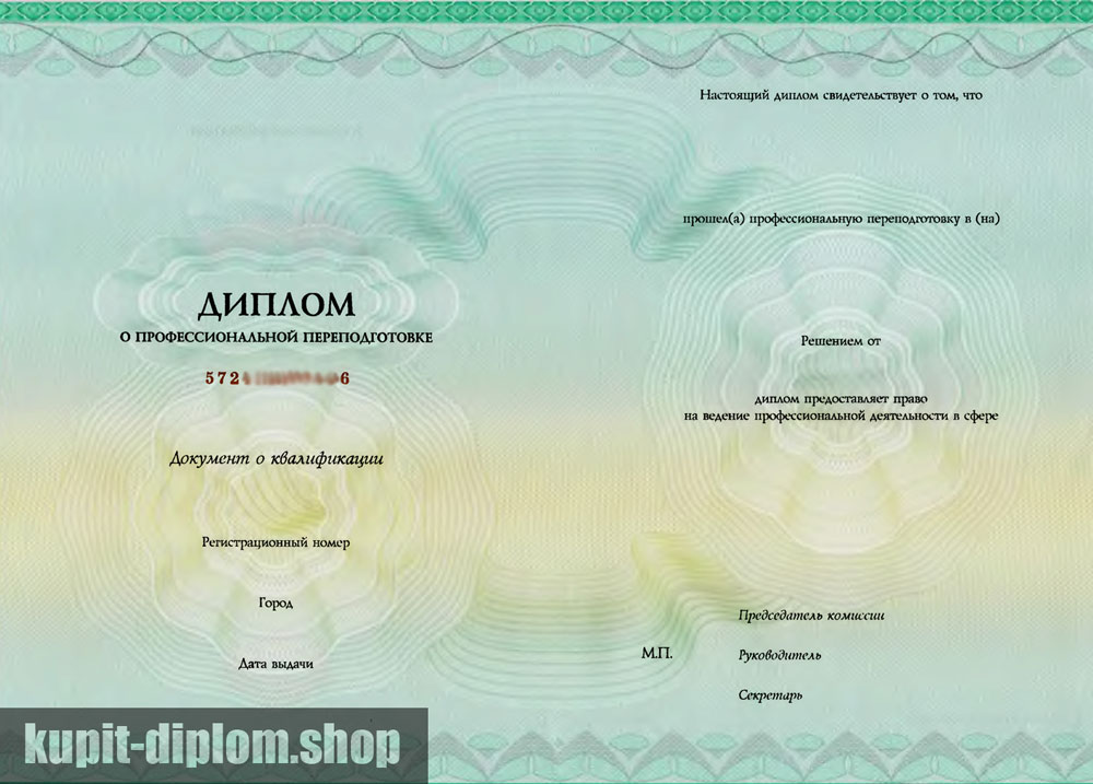 Диплом о профессиональной переподготовке